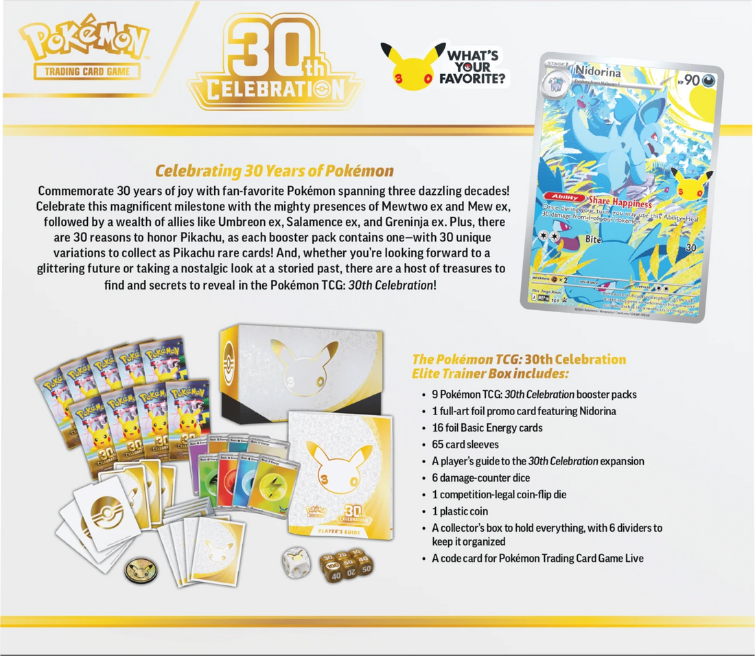 Pokémon TCG: 30th Celebration Elite Trainer Box ENG
